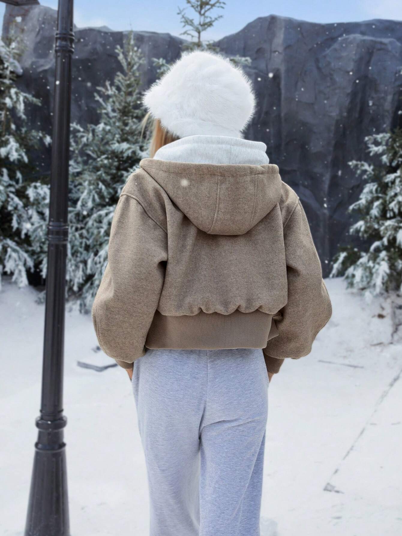 Veste en Laine Croppée Aria